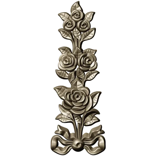 Rose ribbon vertical applique stl model for CNC milling