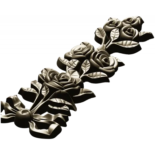 Rose ribbon vertical applique stl model for CNC milling
