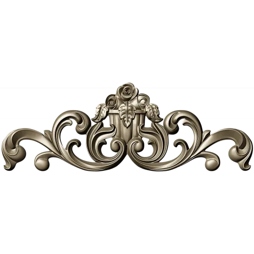 Rococo Rose Cartouche - STL 3D model for CNC