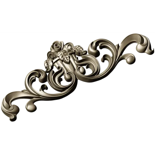 Rococo Rose Cartouche - STL 3D model for CNC