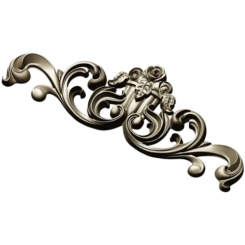 Rococo Rose Cartouche - STL 3D model for CNC