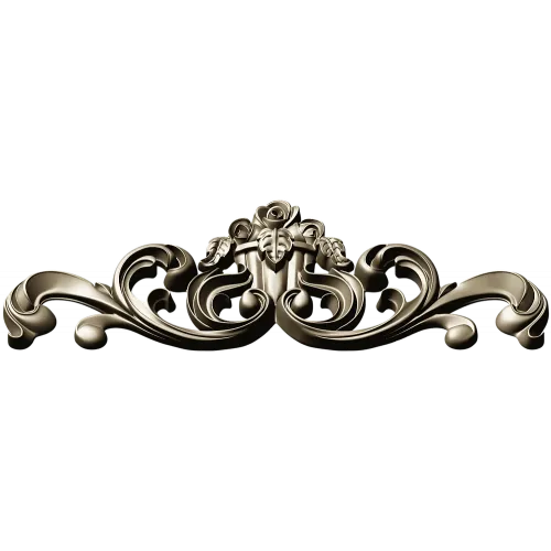 Rococo Rose Cartouche - STL 3D model for CNC