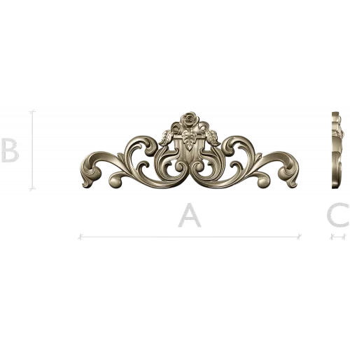 Rococo Rose Cartouche - STL 3D model for CNC