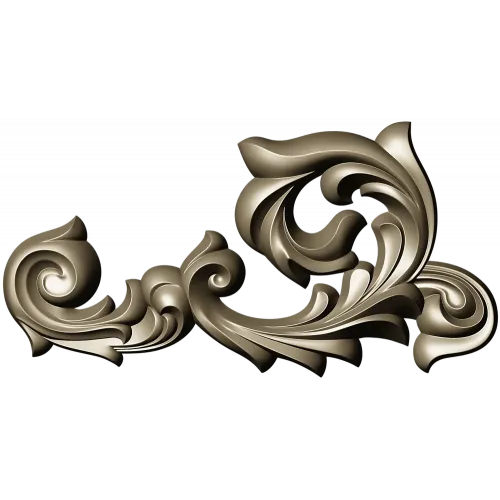 Acanthus Scroll Corner - STL 3D model for CNC