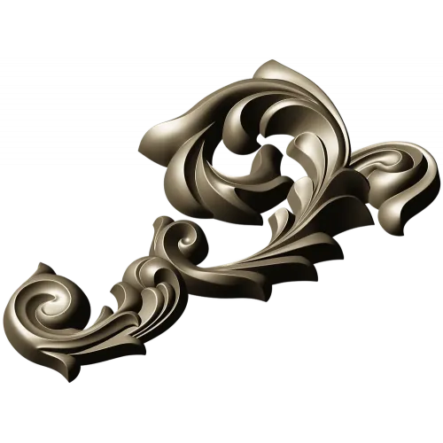 Acanthus Scroll Corner - STL 3D model for CNC