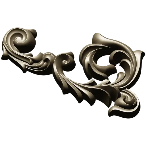 Acanthus Scroll Corner - STL 3D model for CNC