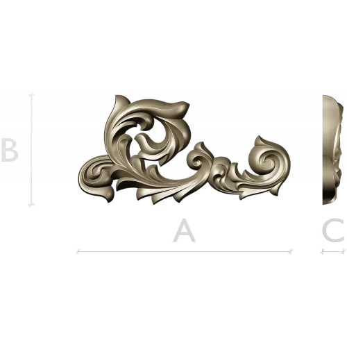 Baroque Acanthus Corner - STL 3D Model for CNC Milling