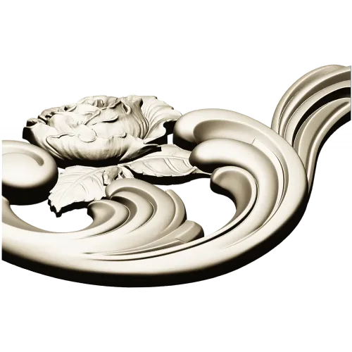 Декоративный картуш с розой - STL 3D модель для ЧПУ