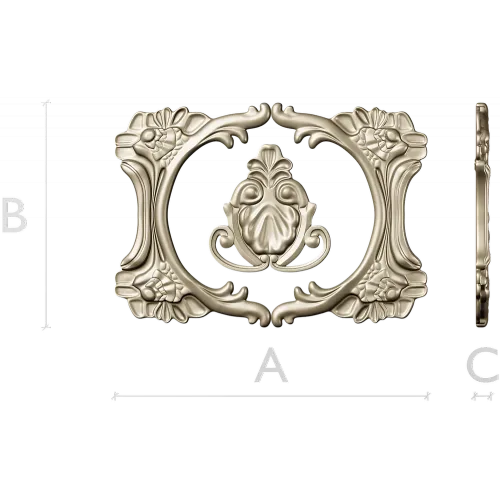 Rocaille Oval Cartouche STL for CNC