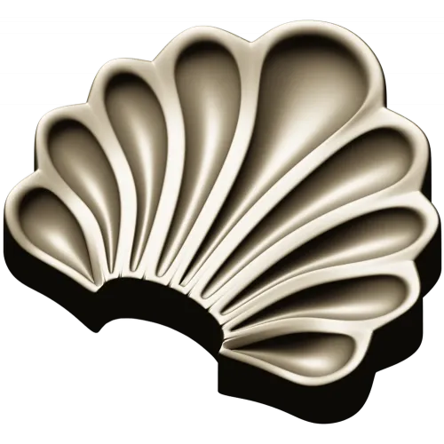 Scallop Fan Applique STL 3D Model for CNC