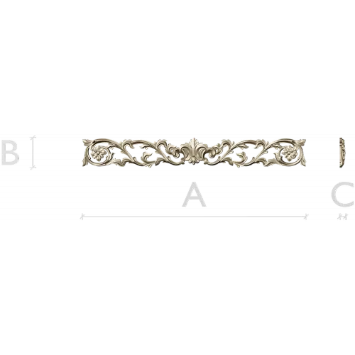 Baroque Acanthus Horizontal Ornament STL for CNC