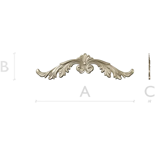 Rococo Acanthus Crest - STL 3D Model for CNC Milling