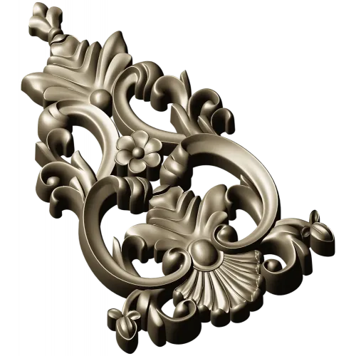 Ornate Acanthus Cartouche - STL 3D Model for CNC