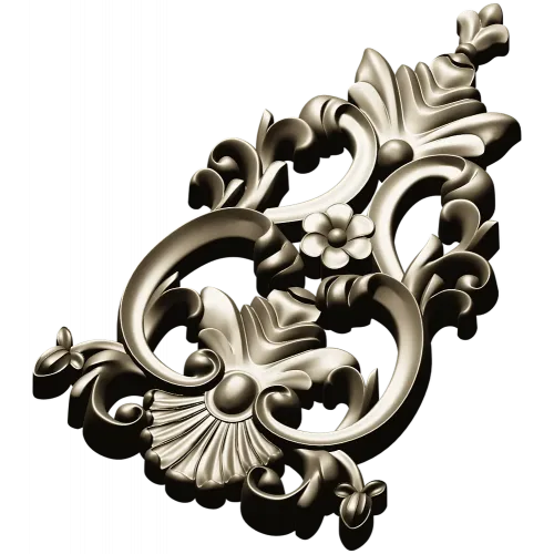 Ornate Acanthus Cartouche - STL 3D Model for CNC