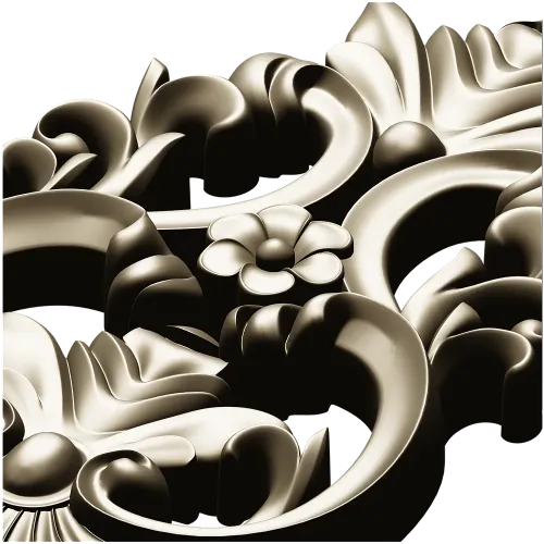 Ornate Acanthus Cartouche - STL 3D Model for CNC