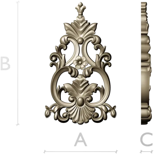 Ornate Acanthus Cartouche - STL 3D Model for CNC