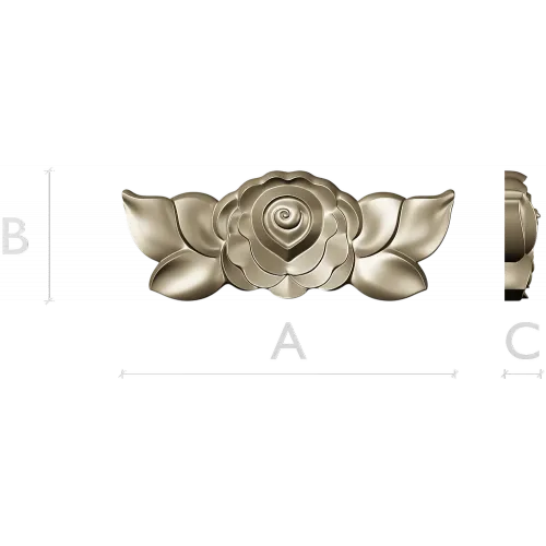 High-relief Rose Applique STL for CNC