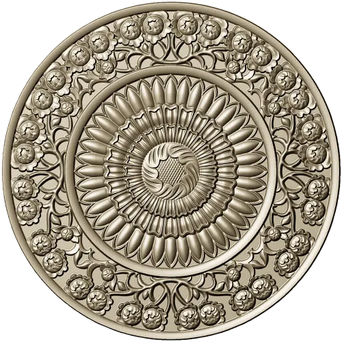 Sunflower Rosette Decorative STL for CNC milling