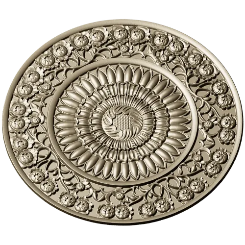 Sunflower Rosette Decorative STL for CNC milling