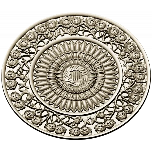 Sunflower Rosette Decorative STL for CNC milling