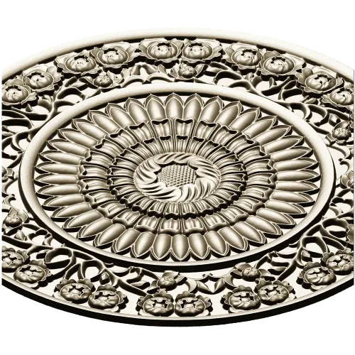 Sunflower Rosette Decorative STL for CNC milling