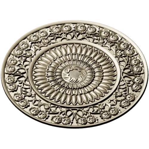 Sunflower Rosette Decorative STL for CNC milling