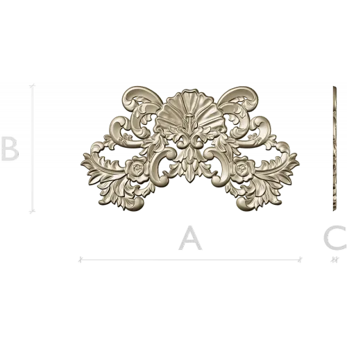 Rococo Shell Cartouche - STL 3D Model for CNC