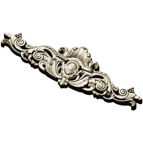 Baroque Fleur Cartouche - STL 3D model for CNC