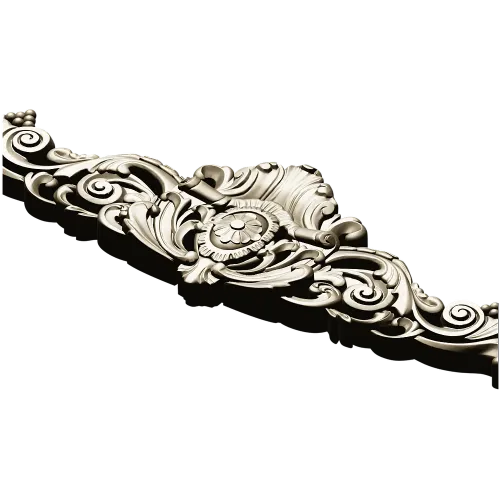 Baroque Fleur Cartouche - STL 3D model for CNC