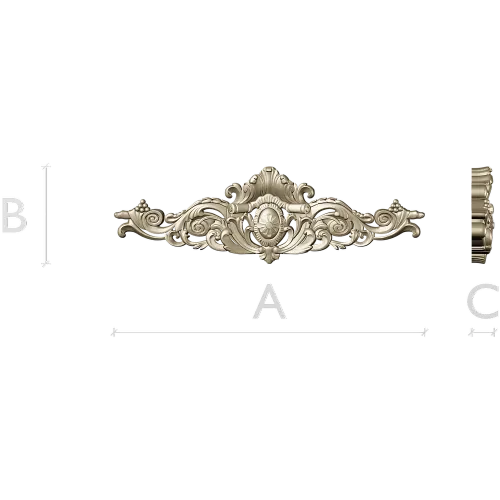 Baroque Fleur Cartouche - STL 3D model for CNC