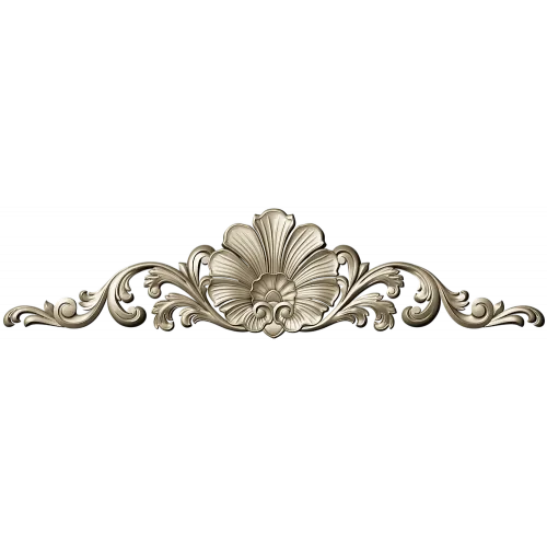 Imperial Fleur Cartouche - high-relief 3D model STL for CNC carving