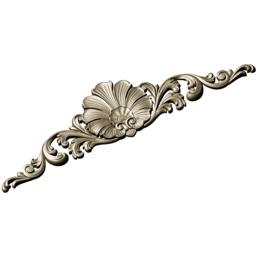 Imperial Fleur Cartouche - high-relief 3D model STL for CNC carving