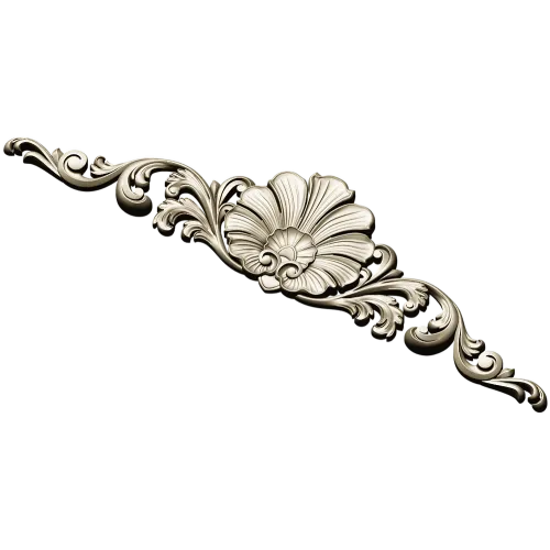 Imperial Fleur Cartouche - high-relief 3D model STL for CNC carving