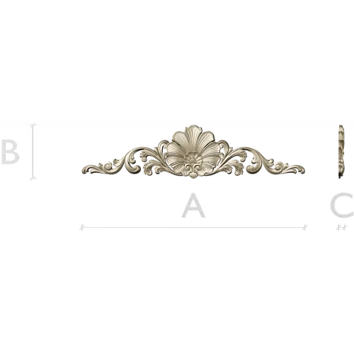 Imperial Fleur Cartouche - high-relief 3D model STL for CNC carving