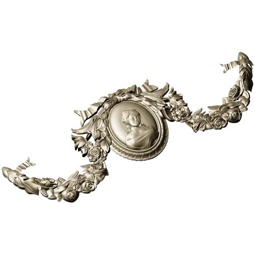 Victorian Cameo Garland - 3D STL model for CNC carving