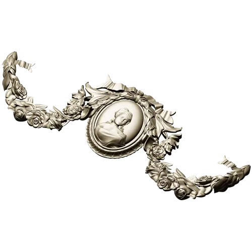 Victorian Cameo Garland - 3D STL model for CNC carving