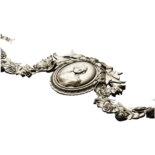 Victorian Cameo Garland - 3D STL model for CNC carving