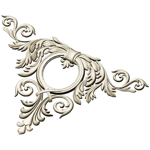 Corner Acanthus Cartouche STL 3D model for CNC