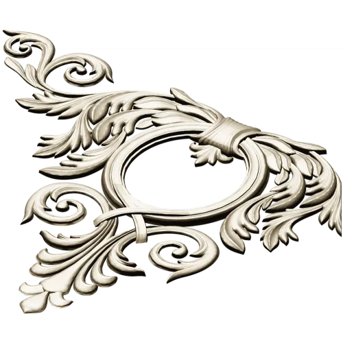 Corner Acanthus Cartouche STL 3D model for CNC