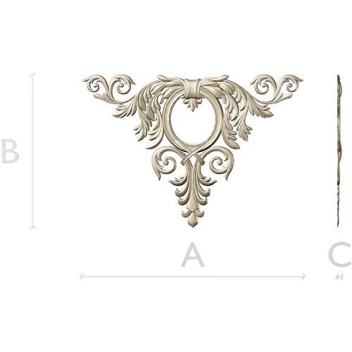 Corner Acanthus Cartouche STL 3D model for CNC