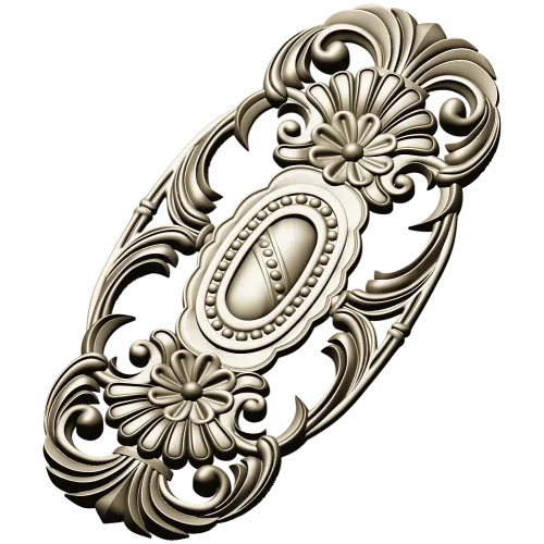 Ornate Oval Cartouche STL for CNC Router