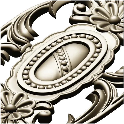 Ornate Oval Cartouche STL for CNC Router