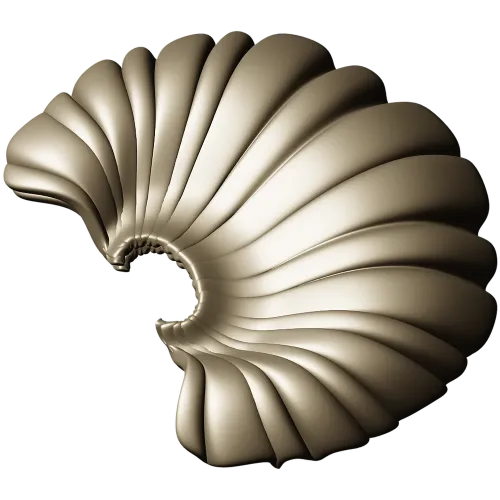 Shell Fan Relief - STL 3D model for CNC milling