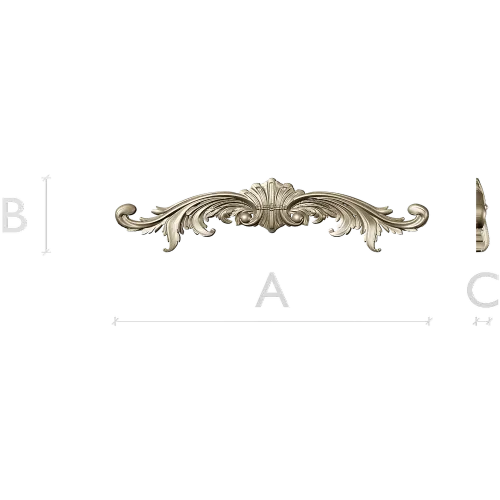 Ornamental Rococo Horizontal Applique STL 3D Model for CNC