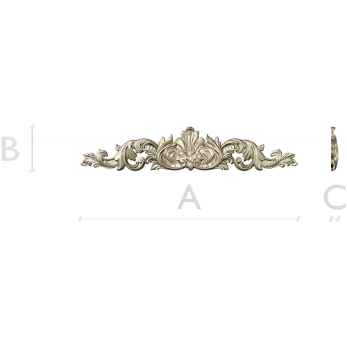 Baroque Acanthus Crest - STL 3D model for CNC
