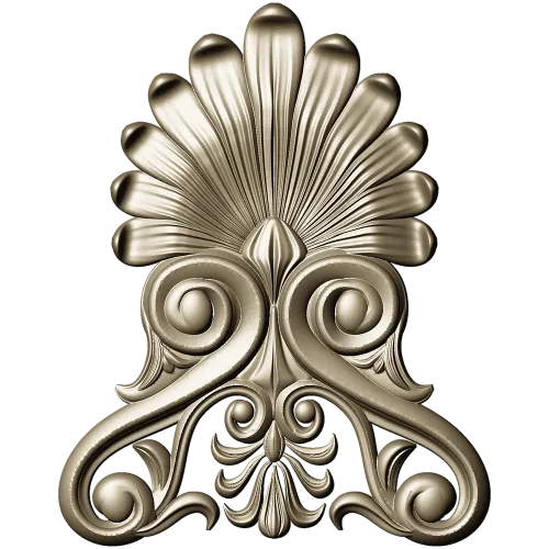 Elegant Shell & Scroll Corner - STL 3D Model for CNC