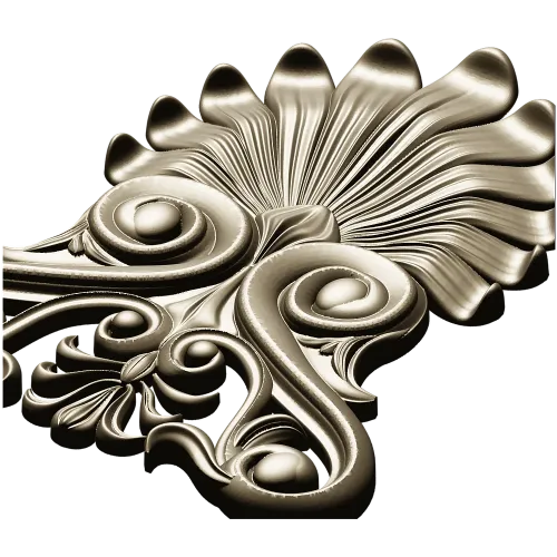 Elegant Shell & Scroll Corner - STL 3D Model for CNC