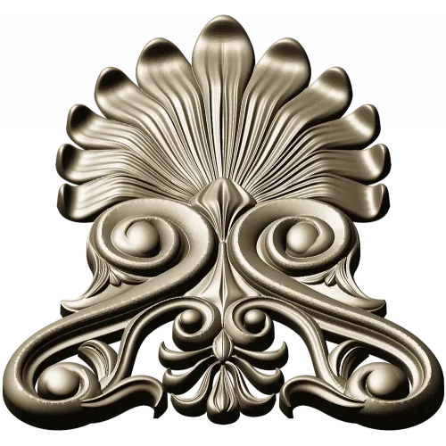 Elegant Shell & Scroll Corner - STL 3D Model for CNC