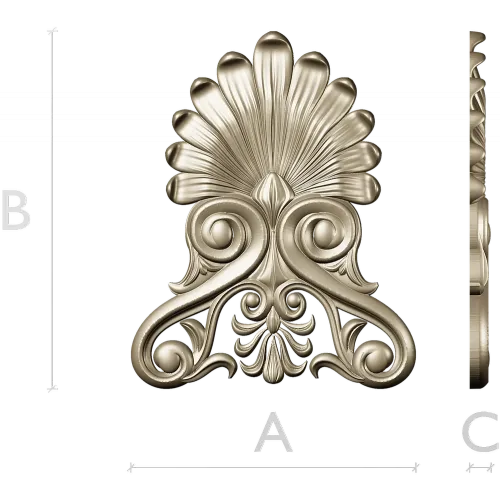 Elegant Shell & Scroll Corner - STL 3D Model for CNC