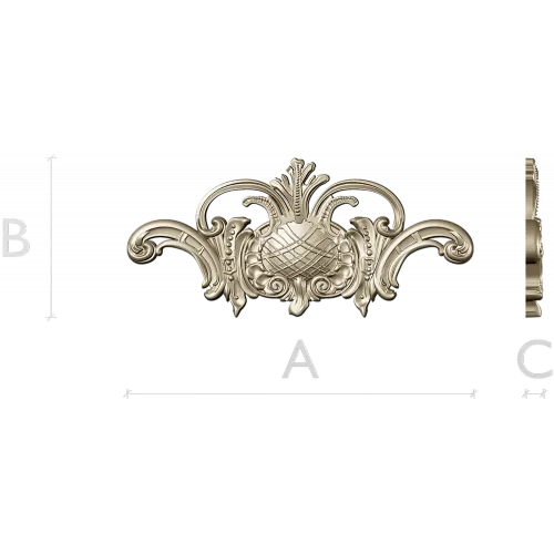 Regal Pineapple Cartouche - STL 3D model for CNC routing